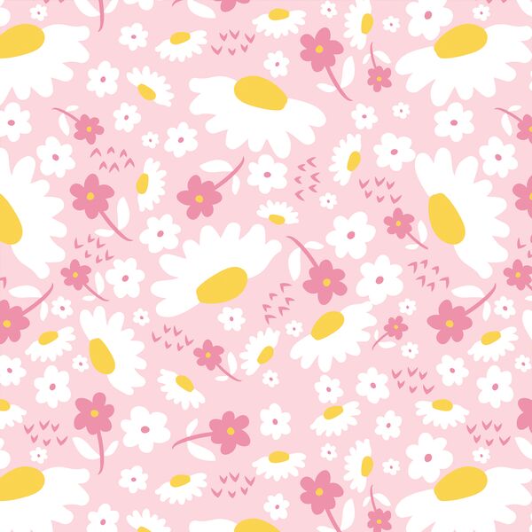 Daisies in Rose and Light Pink