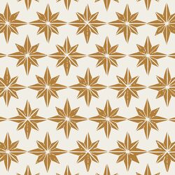 Large Stars in Golden Yellow on Cream