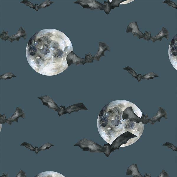 Moonlight Bats in Midnight Blue
