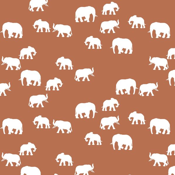 Elephant Silhouette in Terracotta