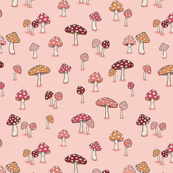 Mushrooms in Petal Pink