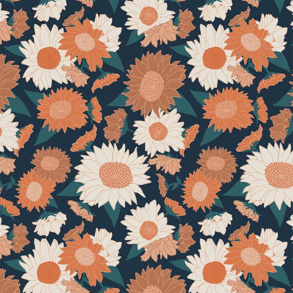 Summer Sunflowers in Retro