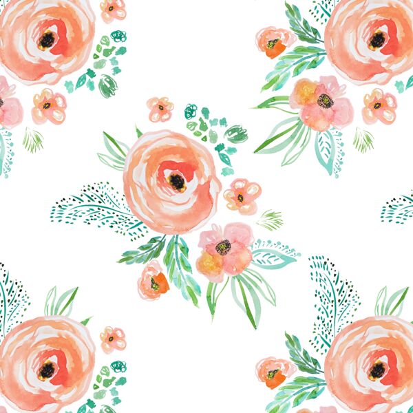 Small Summer Bouquet in Coral