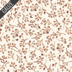 Wild Foliage Double Gauze in Soft Brown