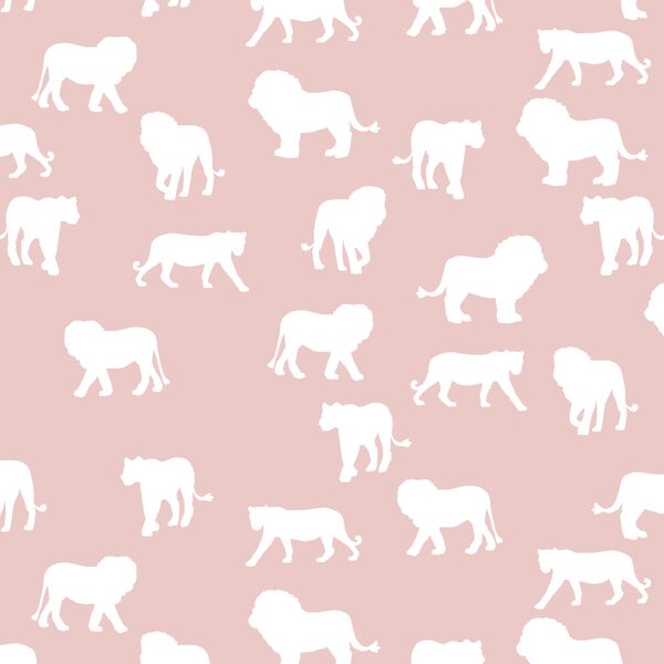 Lion Silhouette in Blush
