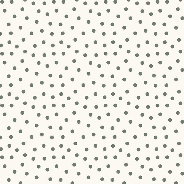 Tossed Polka Dot in Meadow Green on Cream