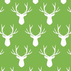 Stag Silhouette in Greenery