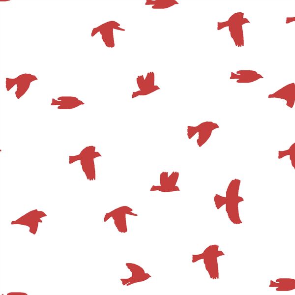 Flock Silhouette in Geranium on White