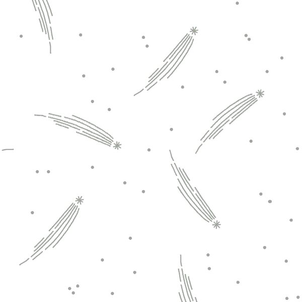Meteor Shower in Sage on White