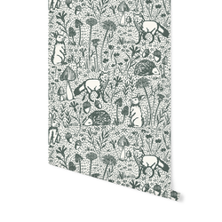 Woods of Whimsy in Pine on Cream