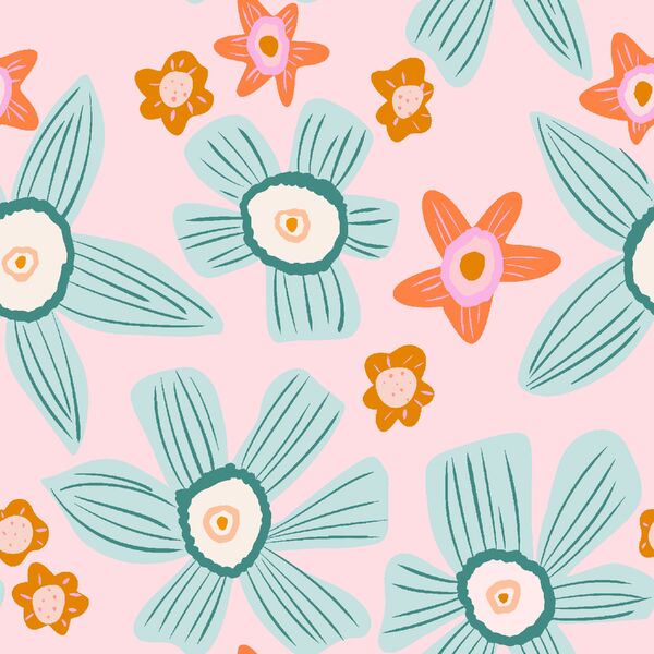 Large Beachy Blooms in Plumeria Pink