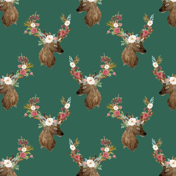 Little Autumn Deer in Moss Green