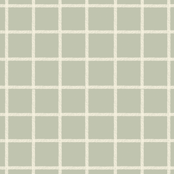 Stitched Grid in Ivory on Sage