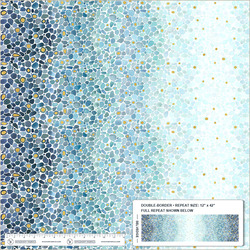 Sea Glass Double Border in Sapphire