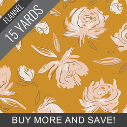 Bed of Roses Flannel in Amber - 15 Yard Bolt