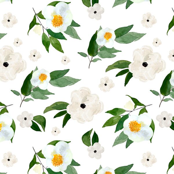 Large Spring Blooms in White