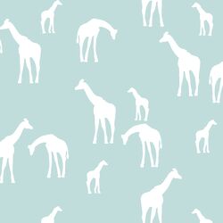 Giraffe Silhouette in Glacier Blue