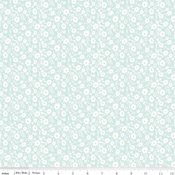 Floral in Aqua
