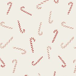 Tossed Candy Canes in Christmas Red