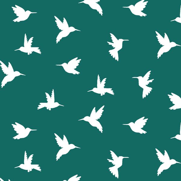 Hummingbird Silhouette in Emerald
