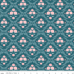 Trellis Damask in Colonial Blue