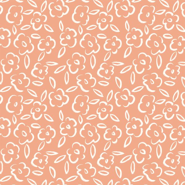 Painted Bloom in Ivory on Coral Sands