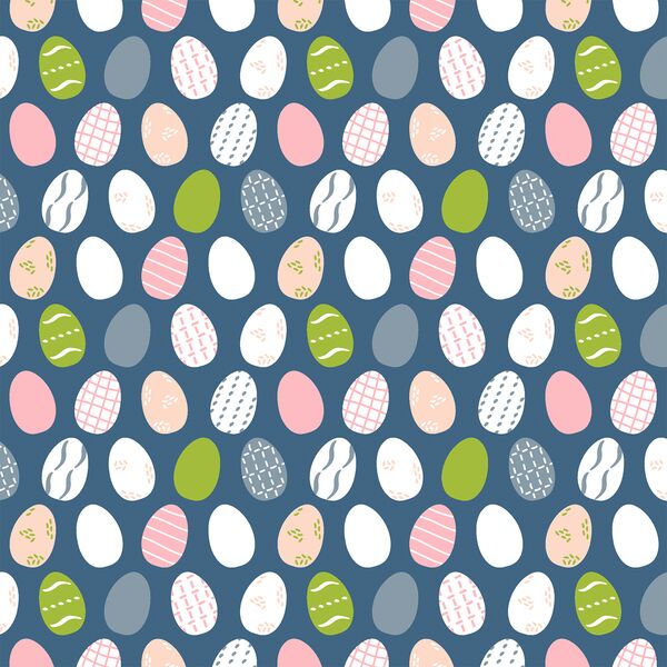 Painted Eggs in Grassy Garden