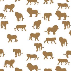 Lion Silhouette in Ochre on White