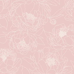 Large Sketched Garden in Blush