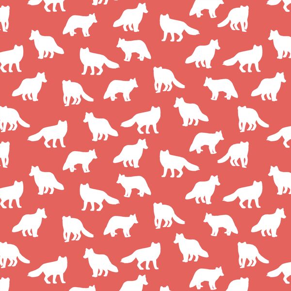 Little Fox Silhouette in Salmon