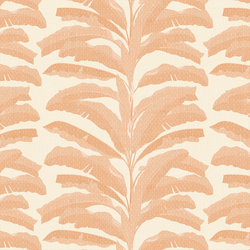 Palm in Coral on Light Cream