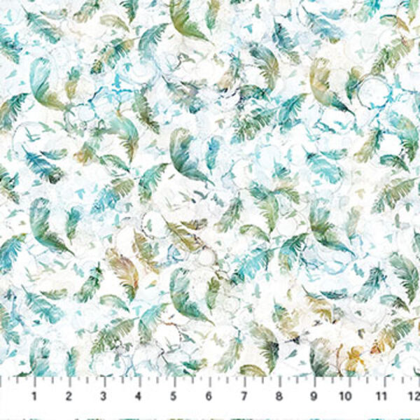 Feathers in White Multi