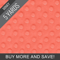 Minky Dimple Dot in Coral - 5 Yard Quick Cut