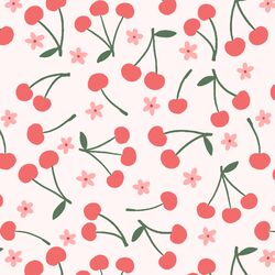 Cherries and Blossoms in Cream