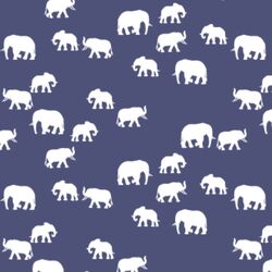 Elephant Silhouette in Indigo