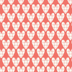 Origami Heart in Cream on Burnt Coral