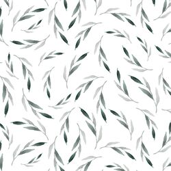 Intertwined Leaves in White