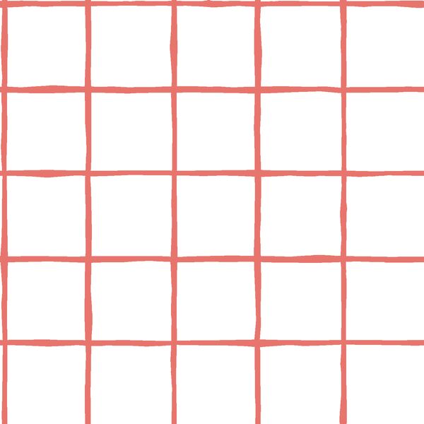 Windowpane in Living Coral on White