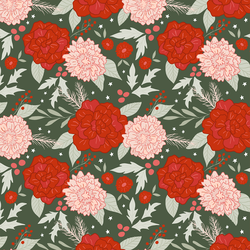 Holly Floral in Evergreen