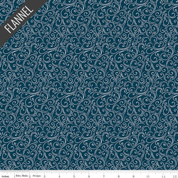 Winter Magic Swirls Flannel in Navy