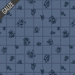 Ditsy Check Double Gauze in Blue
