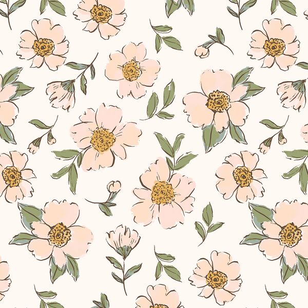 Sweet Peonies in Cream