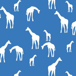 Giraffe Silhouette in Cerulean