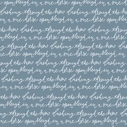 Dashing Through the Snow in White on Winter Blue