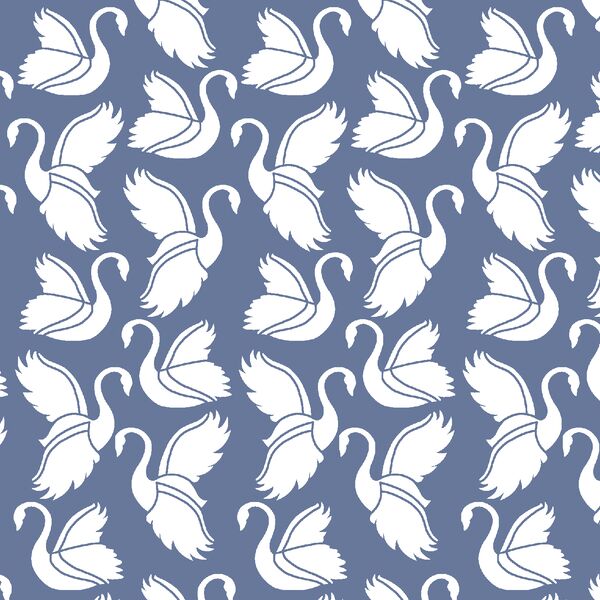 Swan Silhouette in Azurite