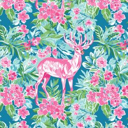 Wild Deer in Tidal Blue