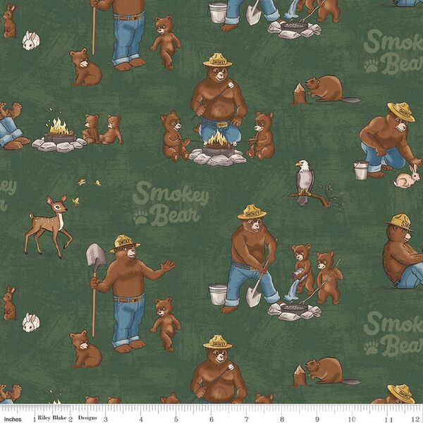Smokey and Cubs in Green
