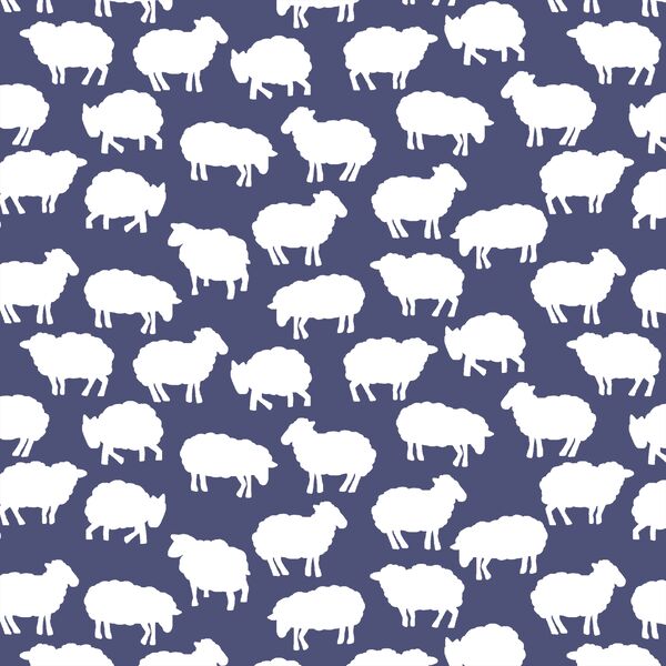 Sheep Silhouette in Indigo