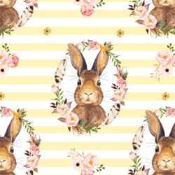 Bunny Love on Stripes in Lemon Chiffon