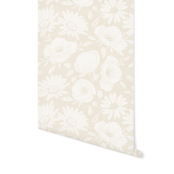 Floral Silhouette in Cream